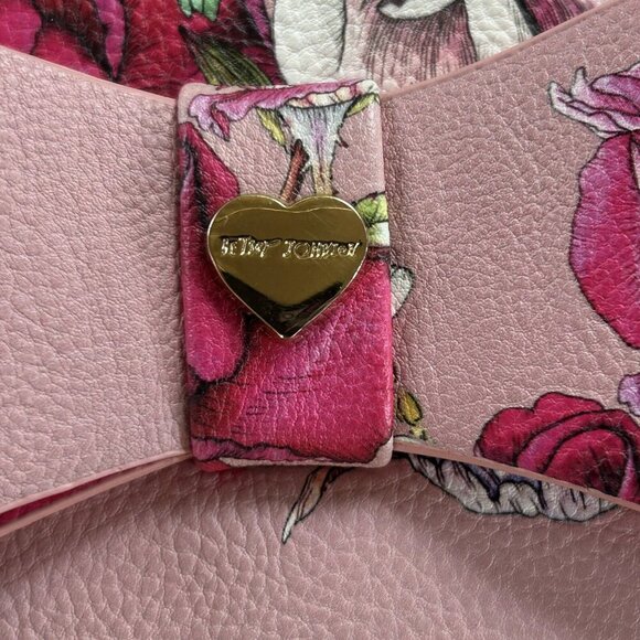 Betsey Johnson Pink Floral Bow Fold Over Clutch Purse - Picture 7 of 7